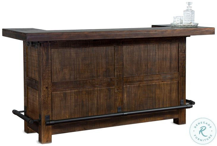 Autumn Echo Dark Brown 80" Traditional Wood Home Bar