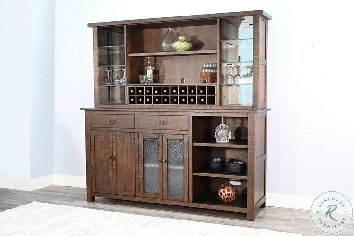Havenstead Dark Brown 4 Door Buffet and Hutch