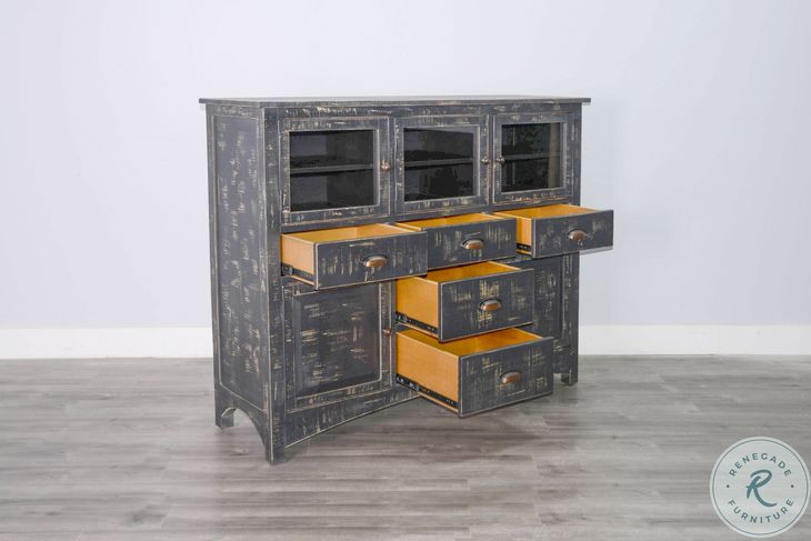 Cozy Luxe Black Sand 5 Drawer Server from Luna Grove | Coleman