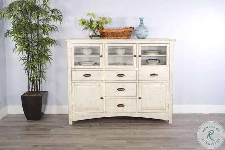Willow Nest White White Sand 5 Drawer Server