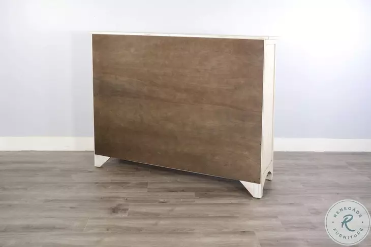 Willow Nest White White Sand 5 Drawer Server