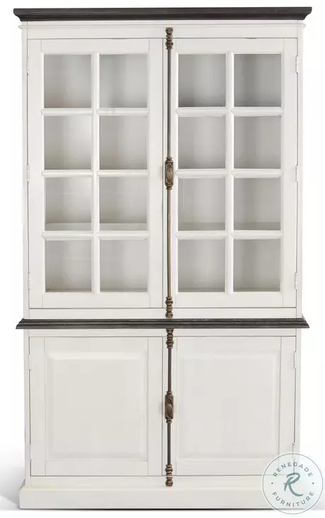 Heritage House White 4 Door Buffet and Hutch