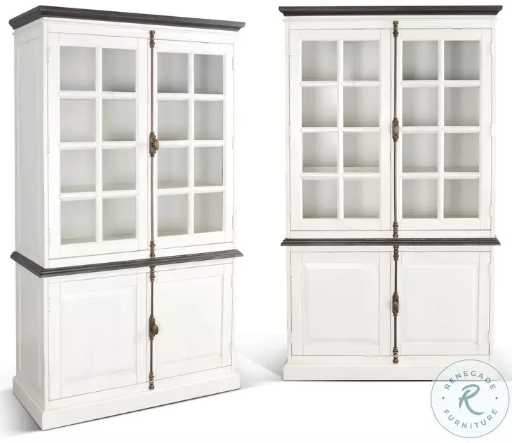 Heritage House White 4 Door Buffet and Hutch