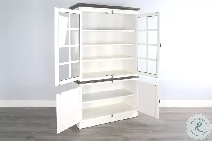 Heritage House White 4 Door Buffet and Hutch