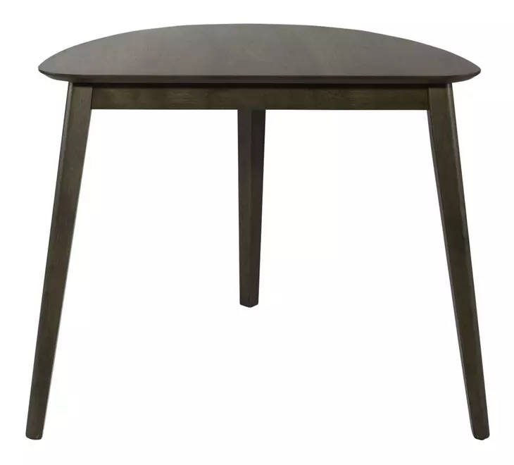 Space Savers Satin Walnut and Gray Upholstered 4 Piece Triangle Dining Set