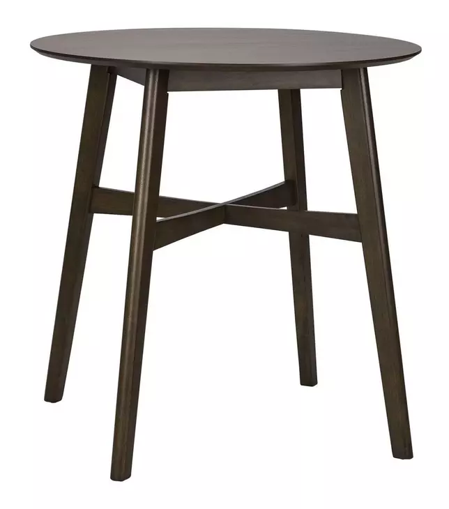 Space Savers Satin Walnut and Denim Blue Upholstered 5 Piece Gathering Dining Set