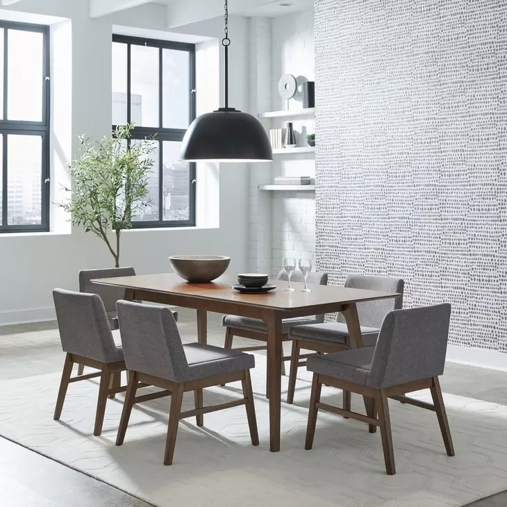 Smart Living Satin Walnut 75" Extendable Rectangular Dining Table