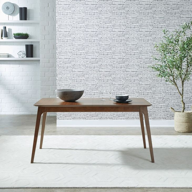 Smart Living Satin Walnut 75" Extendable Rectangular Dining Table