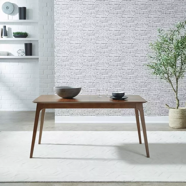 Smart Living Satin Walnut 75" Extendable Rectangular Dining Table