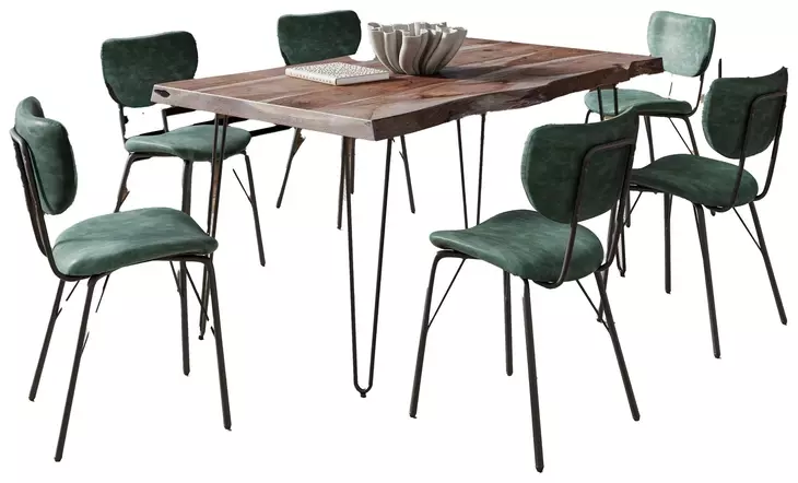 Nature's Edge Slate and Jade Upholstered 7 Piece Dining Set