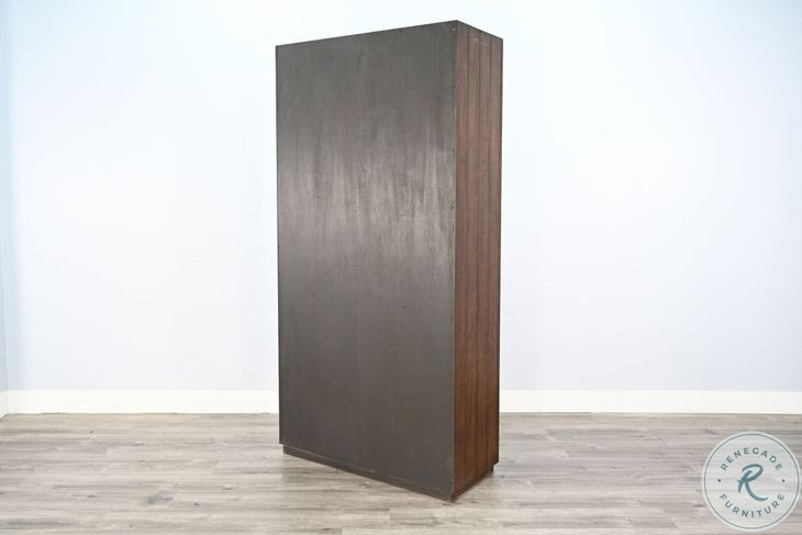 Autumn Echo Dark Brown 4 Glass Door Display Cabinet