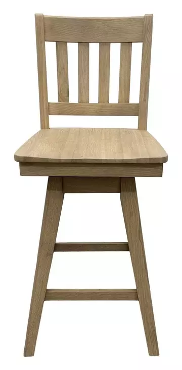 Wooden Barstools Natural Oak Slat Back Swivel Bar Stool Set of 2