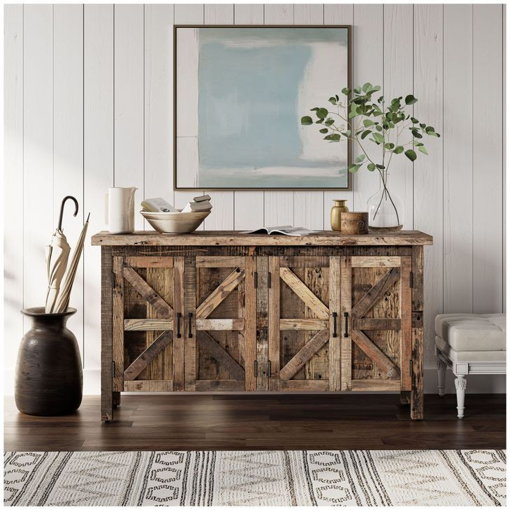 Eden Prairie Brown 4 Door Accent Cabinet