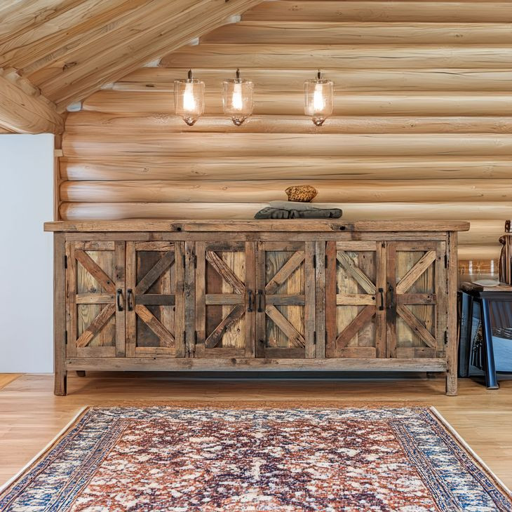 Eden Prairie Brown 6 Door Accent Cabinet