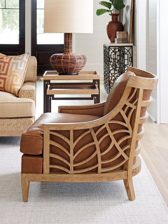 Los Altos Marion Brown Leather Upholstered Accent Chair