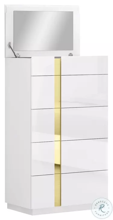 Kyoto White and Gold Lacquer Chest