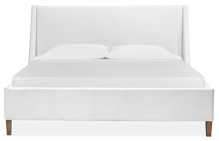 Fernholt Belgian Wheat and White Queen Upholstered Panel Bed