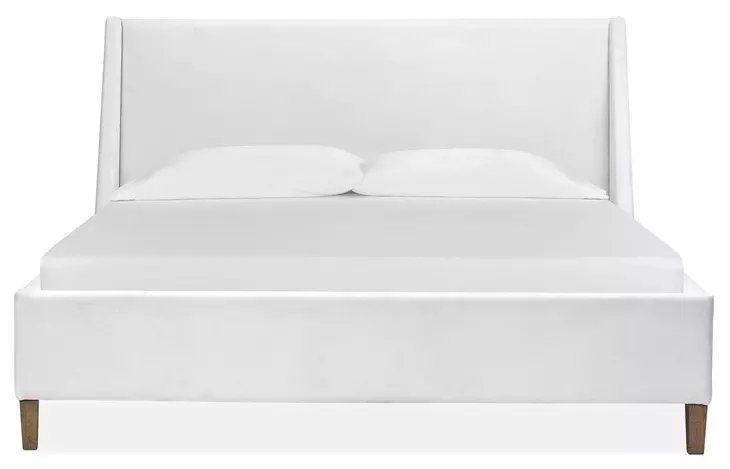 Lindon Belgian Wheat and White Upholstered Panel Bedroom Set
