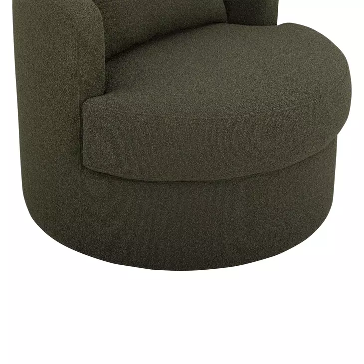 Silvi Kale Green Upholstered Swivel Accent Chair