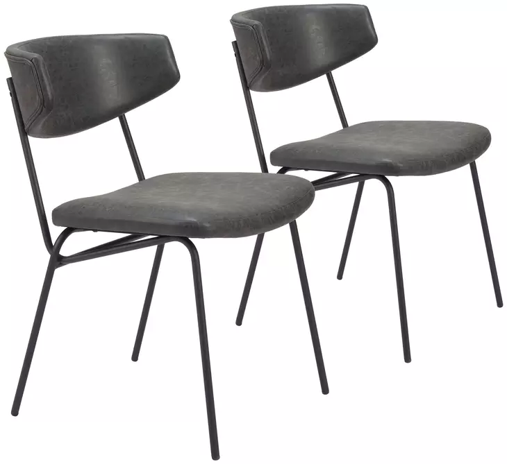 Charon Vintage Black Dining Chair Set Of 2