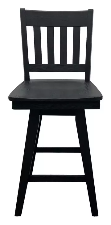 Wooden Barstools Black Slat Back Swivel Bar Stool Set of 2