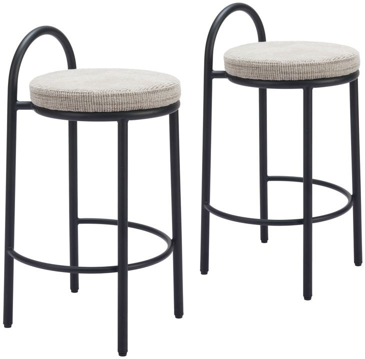 Sisal Beige Tweed Counter Height Stool Set Of 2