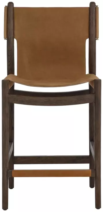 Argus Nubuck Caramel Leather Upholstered Counter Height Stool