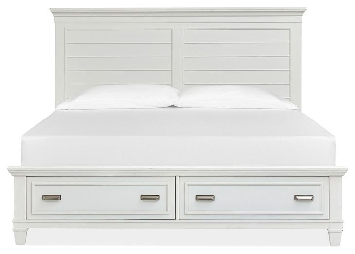Harborwick White Dove King Storage Panel Bed