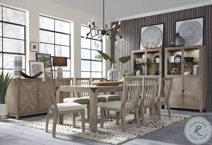 Ainsley Cerused Khaki Extendable Rectangular Dining Table