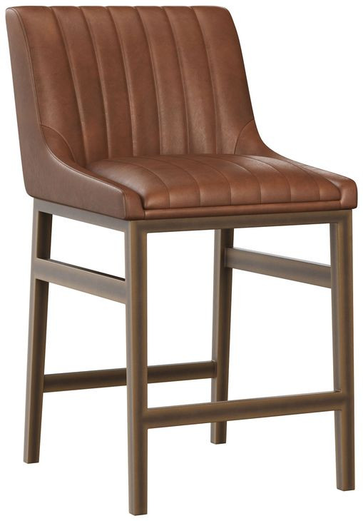 Ellsworth Bravo Cognac Upholstered Counter Height Stool