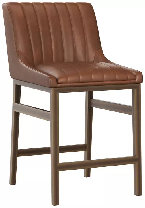 Ellsworth Bravo Cognac Upholstered Counter Height Stool
