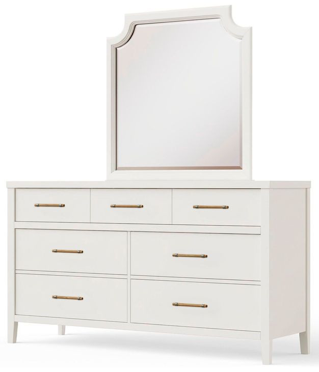 Pure Maple Cottage White Arched Garden Dresser Mirror
