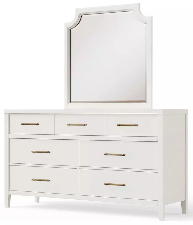 Pure Maple Cottage White Arched Garden Dresser Mirror