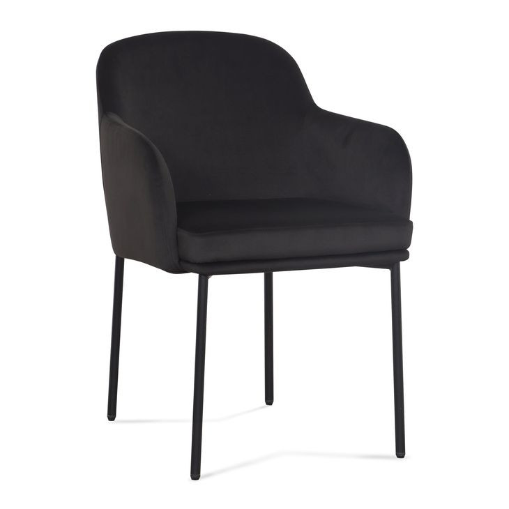 Sydney Black Performance Fabric Upholstered Arm Chair Set of 2