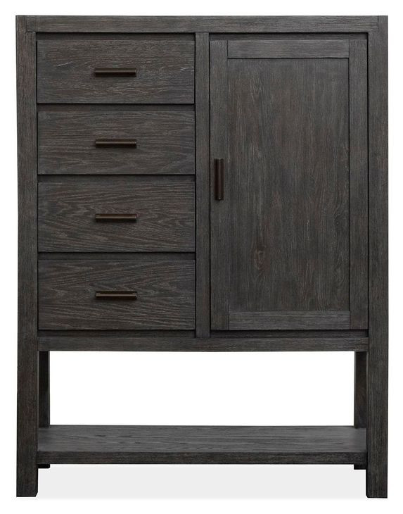 Plum Creek Ravenwood Black 4 Drawer Door Chest