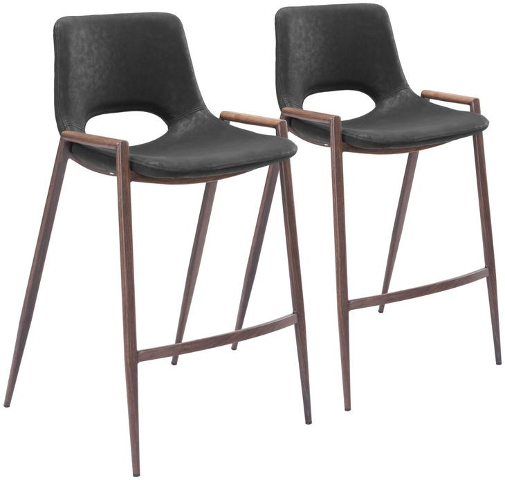 Desi Black Counter Height Chair Set Of 2