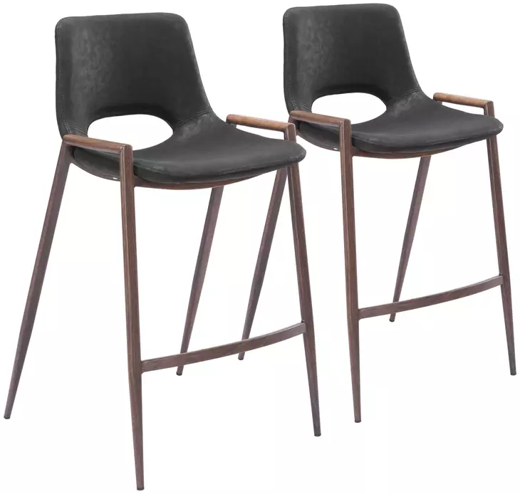 Desi Black Counter Height Chair Set Of 2