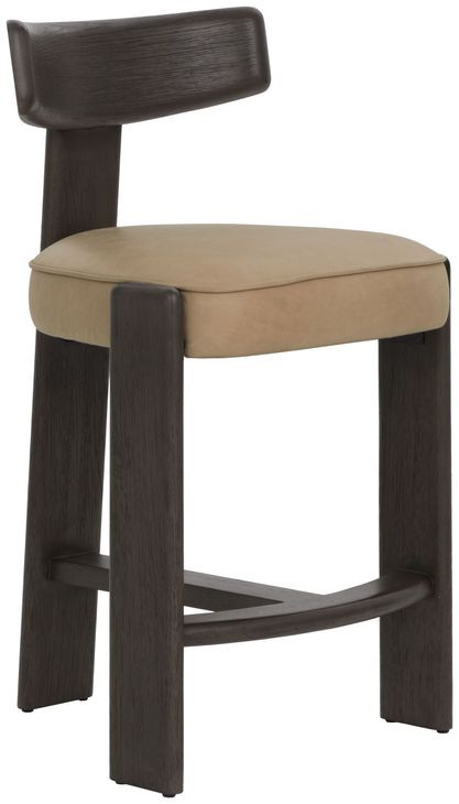 Briarstone Sahara Sand Leather Upholstered Counter Height Stool