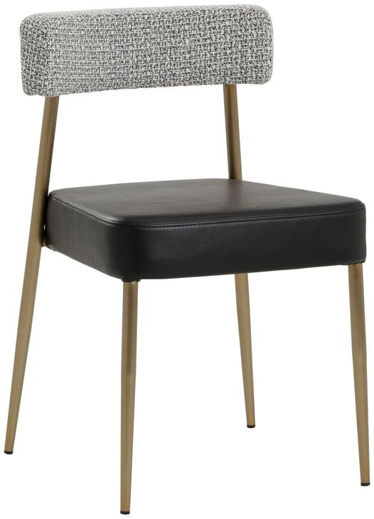 Kiran Bravo Black and Helios Check Black Upholstered Stackable Dining Chair Set of 2