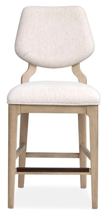 Sunset Cove Cream Upholstered Counter Height Chair Set of 2