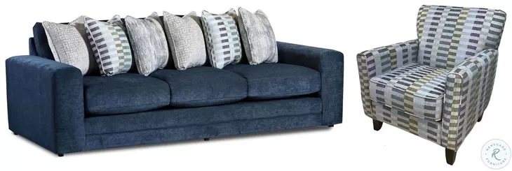 Elise Ink Gray Track Arm Living Room Set