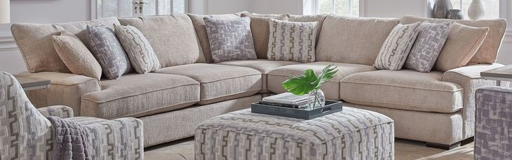 Doc Fossil Tan 3 Piece Modular Sectional with Pillows