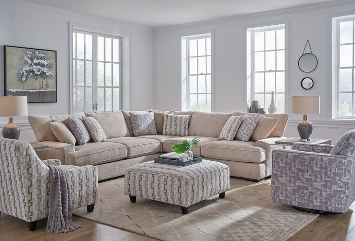 Doc Fossil Tan 3 Piece Modular Sectional with Pillows