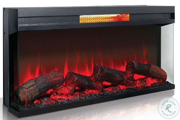 Whimora Black 36" Panoramic Log Fireplace Insert