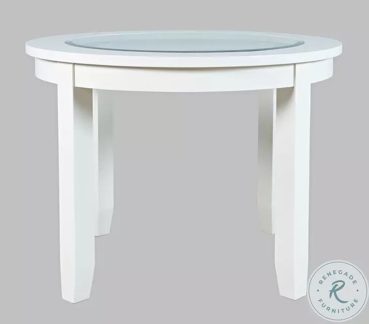 Urban Icon White Round Glass Inlay Dining Table