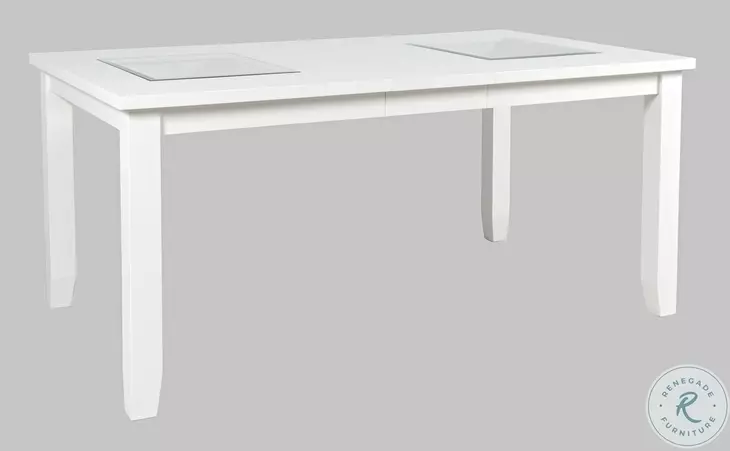Urban Icon White Glass Inlay Extendable Dining Table