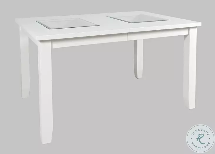 Urban Icon White Glass Inlay Extendable Dining Table