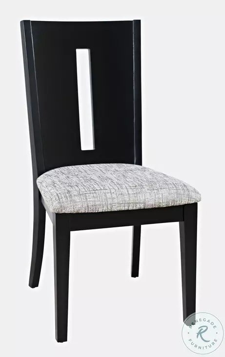 Urban Icon Black Slat Back Side Chair Set of 2