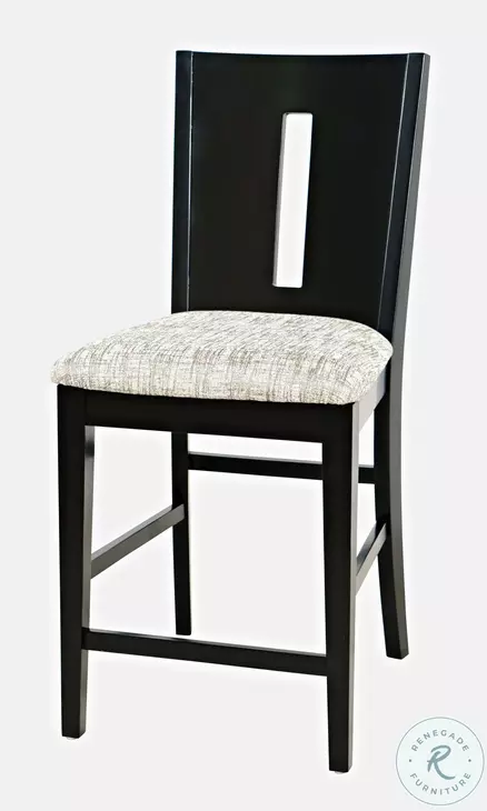 Urban Icon Black Slat Back Counter Height Stool Set of 2
