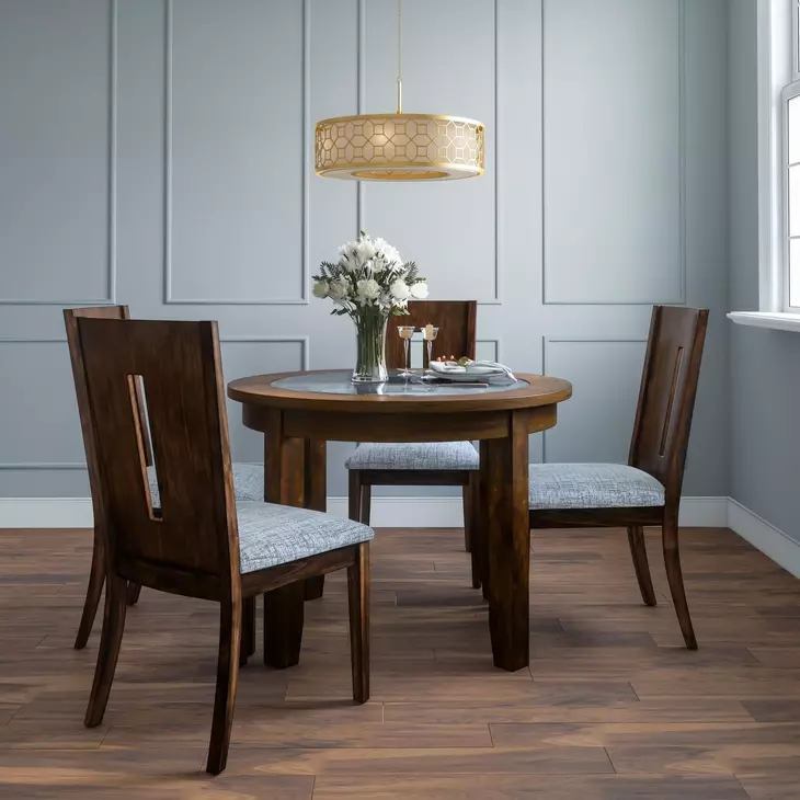 Urban Icon Merlot and Gray Upholstered 5 Piece Dining Set
